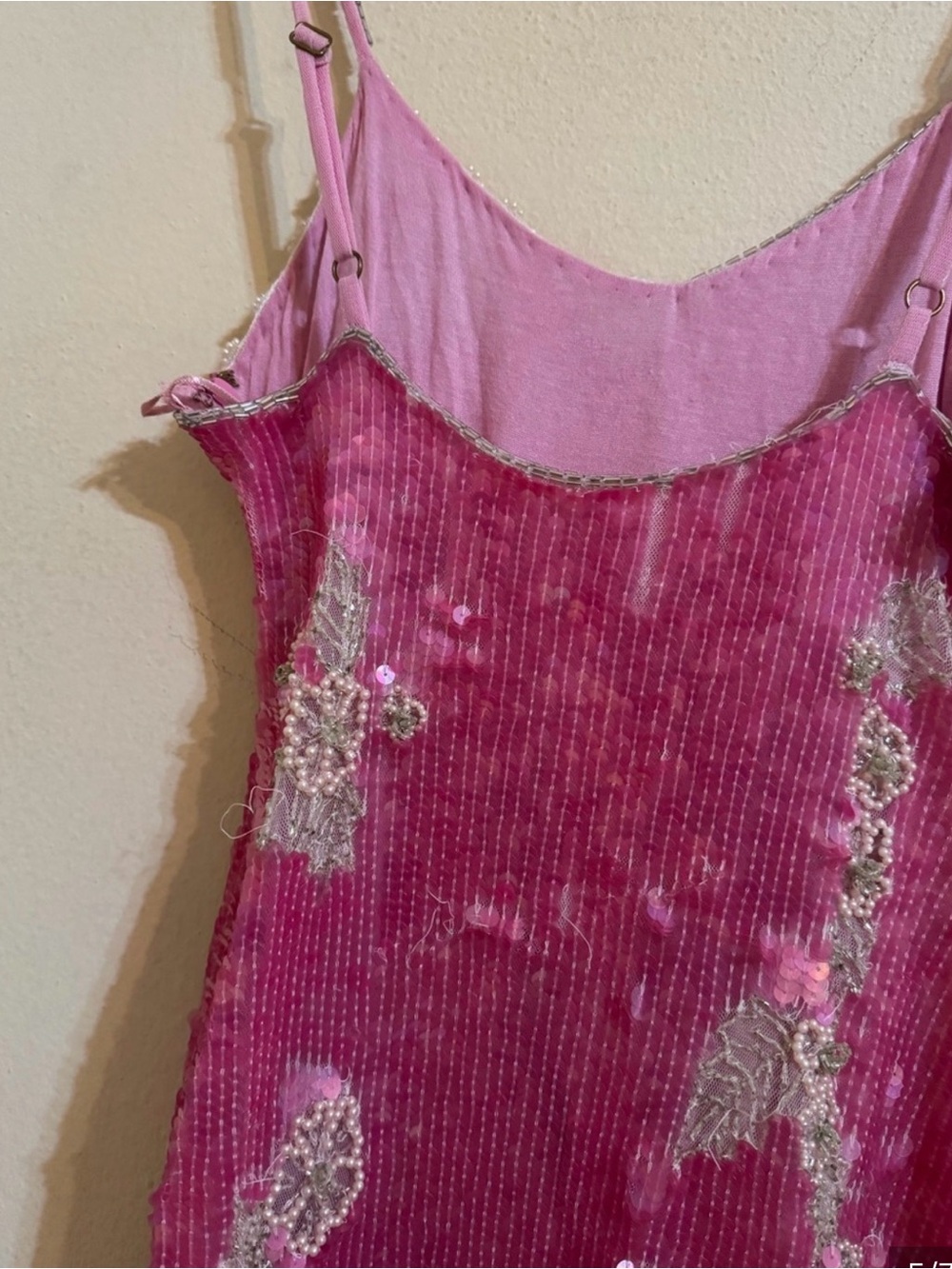 LoveShackFancy Pink Sequin Slip Dress - Picture 6 of 8